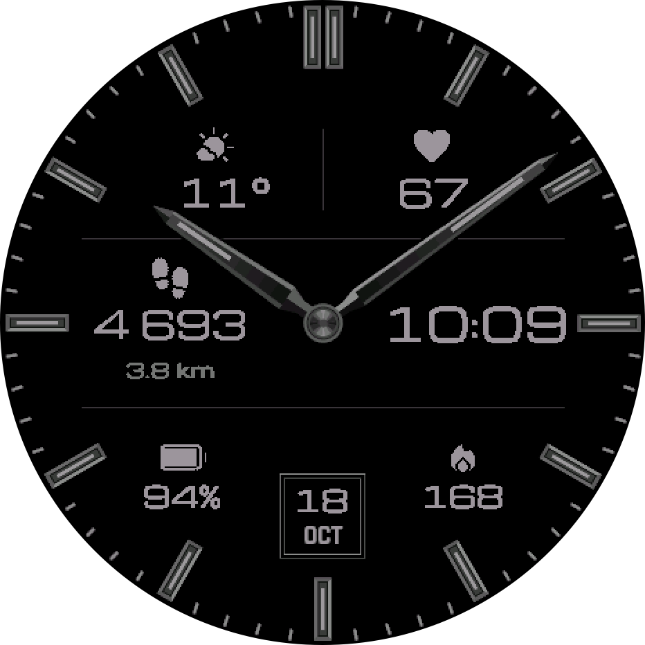 Always-on level 3: the full dial, dimmed